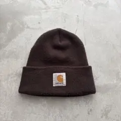 希少カラー　カーハート　ニット帽　ビーニー　ブラウン　90s 古着