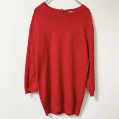 ZARA ザラ ニット セーター 赤 レッド パフスリーブ クルーネック M