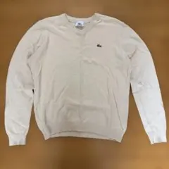 ラコステ　LACOSTE Vネック ニット セーター ベージュ サイズ4