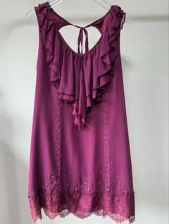 ✨美品✨パープル フリル付きドレス