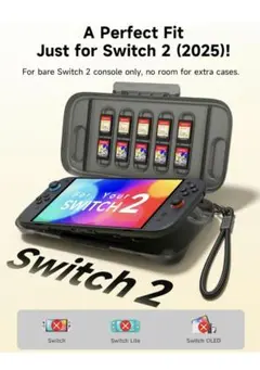 Switch2対応　保護ケース　半透明ブラック　ストラップ付き　スリム　未使用品