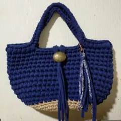 ネイビー＆麻紐バッグ