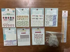 しずくウォーターネイルシール７枚セット　ネイルウッドスティック4本　ネイルガード