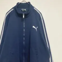 プーマ　PUMA ジャージ　トラックジャケット古着　 ネイビー　 刺繍ロゴ