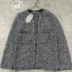 セオリーリュクス　ツイード調ニットカーディガン　　ブラック　40 L