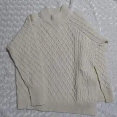 アメリカンホリック アイボリー ハイネックニット 左サイドスリット 長袖 M