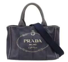 T2096 プラダ カナパ デニム 2way ショルダーバッグ