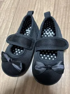 【美品】フォーマル　黒　リボン付き靴　13.0㎝　マジックテープ　女の子