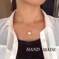 大粒コットンパールネックレス