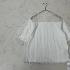 美品 axes femme POETIQUE ワントーン 五分袖 ブラウス M
