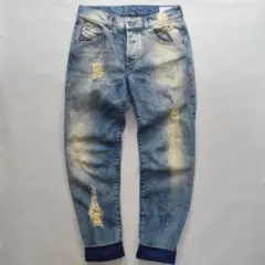 希少DIESEL DEBI-UFFIE コラボ W24 ダメージデニム パープル