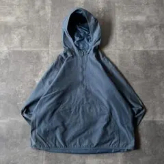 90s L.L.Bean ナイロンアノラックパーカー 青 L A635 フェード