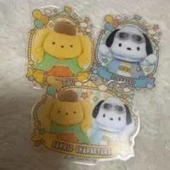 ３枚　プリン　ポチャッコ　サンリオ　きらプルステッカー