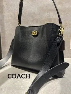 COACH ウィロウ ショルダー バッグ 2way ターンロック 黒 - メルカリ