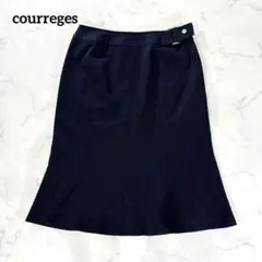 クレージュ マーメイドスカート 膝丈 ネイビー 日本製 上品 フレア きれいめのサムネイル