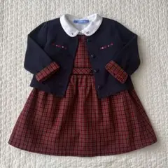 familiar ファミリア　チェック　ワンピース 90
