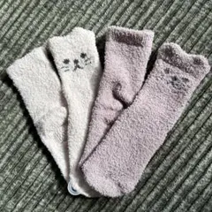 ネコ柄ベビー靴下2足セット 13-16cm