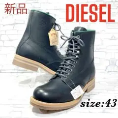 新品 DIESEL レースアップ 本革 ブーツ 黒 希少サイズ 43のサムネイル