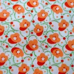 USAコットン オレンジ系花柄 約110cm×27cm