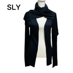 美品 SLY 変形 カーディガン 黒 薄手 羽織り 春夏 ロング 長袖