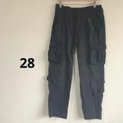 ブラック カーゴパンツ サイドポケット付き