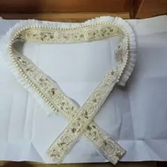 成人式　伊達衿　重ね襟　レース　パール　フリル　着物