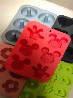 ミッキー型シリコン製アイス型 6個用