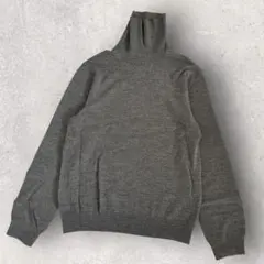 【バナナリパブリック】メリノウール 100％ ハイネック ニット グレー M