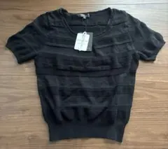 Reflect トップス　黒　半袖ニット 9号　新品未使用タグ付き