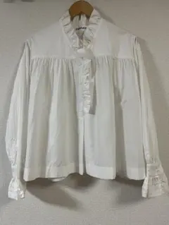定価8万 Merlett Georgica 編み込みブラウス シャツ ホワイト - メルカリ