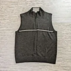 90s ニットベスト フルジップ グランパコア レトロ ノームコア ユニセックス