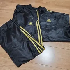 adidas ジャージ上下セット 黒/ゴールド