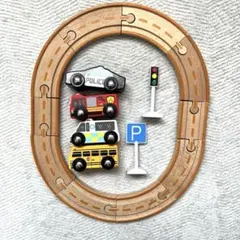 J'adore 木製車両セット 知育玩具　木のおもちゃトイザらス