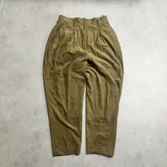 スラックス 黄緑 コーデュロイ テーパードクラシック