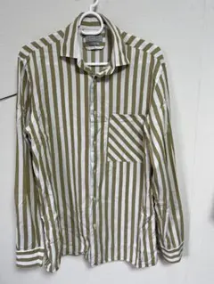 ZARA MAN ストライプ長袖シャツ L Slim Fit