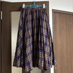 Samansa Mos2 ロングスカートチェック柄プリーツスカート