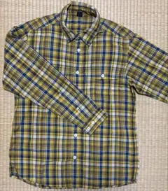 mont-bell イエロー チェック柄 長袖シャツ