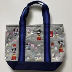 ROOTOTE×ディズニー　コラボ　ミッキーマウス　ドナルド　刺繍　総柄