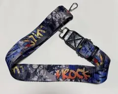 ショルダーストラップ　ブルー　ROCK柄