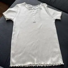 GLOBAL WORK リブ編みトップス クリーム色