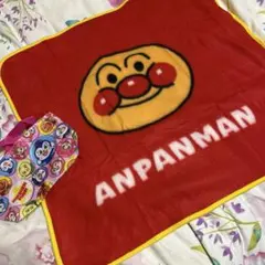 アンパンマン　膝掛けフリース　ミニバック　ひざかけ　ブランケット　トートバッグ