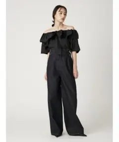 ハイウエストバックルデニムパンツ