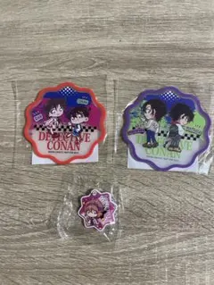 くら寿司 名探偵コナン コラボ　ラバーコースター①④　2点セット　キーホルダー付