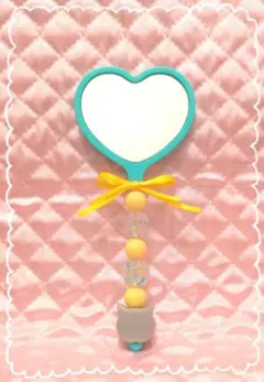 ハート型ミラー ビーズ付き