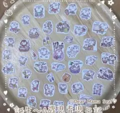 ♪handmade♪[大まかカット】誕生〜0歳児育児日記フレークシール　A6