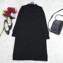 G9460*Talbot タルボット☆Aライン☆ニット☆ワンピース☆黒ブラック