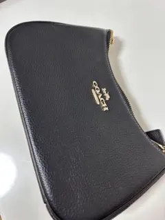 COACH ブラック レザーショルダーバック