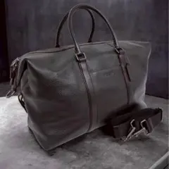 COACH コーチ F75715 レザー 2WAY ボストンバッグ ブラック系