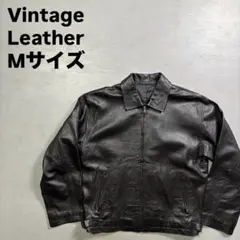 vintage レザージャケット　スイングトップ　ブルゾン　ハンドペイント　羊革