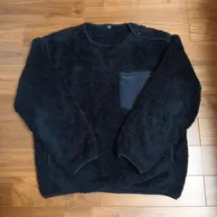 良品 UNIQLO ユニクロ ブラック ガーメントフリースプルオーバー M